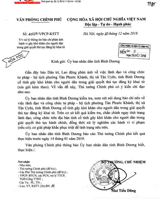 Thủ tướng chỉ đạo xử lý vụ con bị tai nạn chết, bố đi khai tử 3 lần không được