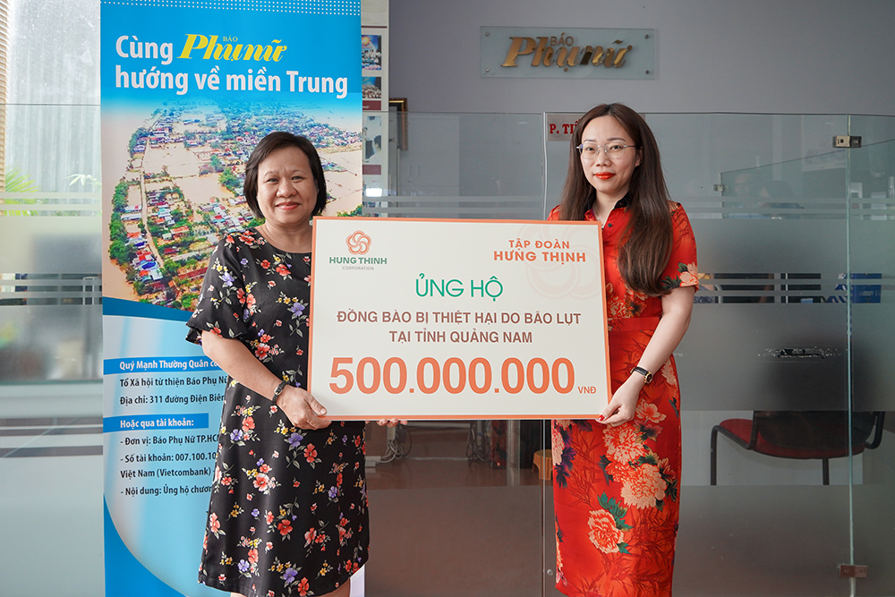 TẬP ĐOÀN HƯNG THỊNH ỦNG HỘ GẦN 5,3 TỶ ĐỒNG HỖ TRỢ ĐỒNG BÀO VÙNG LŨ MIỀN TRUNG