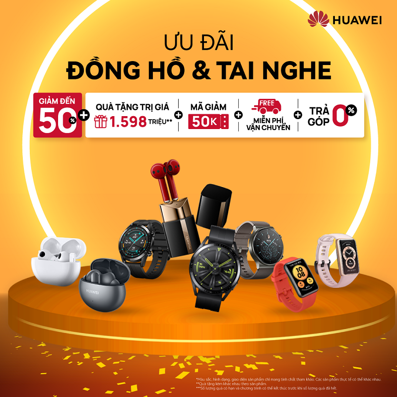 Huawei sale khủng cuối tháng 4, giảm đến 50%, tặng quà 1,5 triệu và vô vàn ưu đãi khác