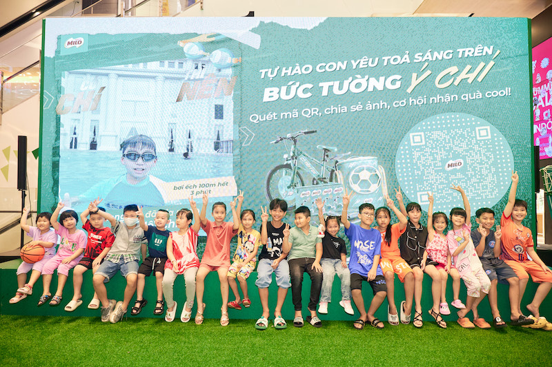 Hàng nghìn phụ huynh ủng hộ chương trình Bức Tường Ý Chí của Nestlé MILO