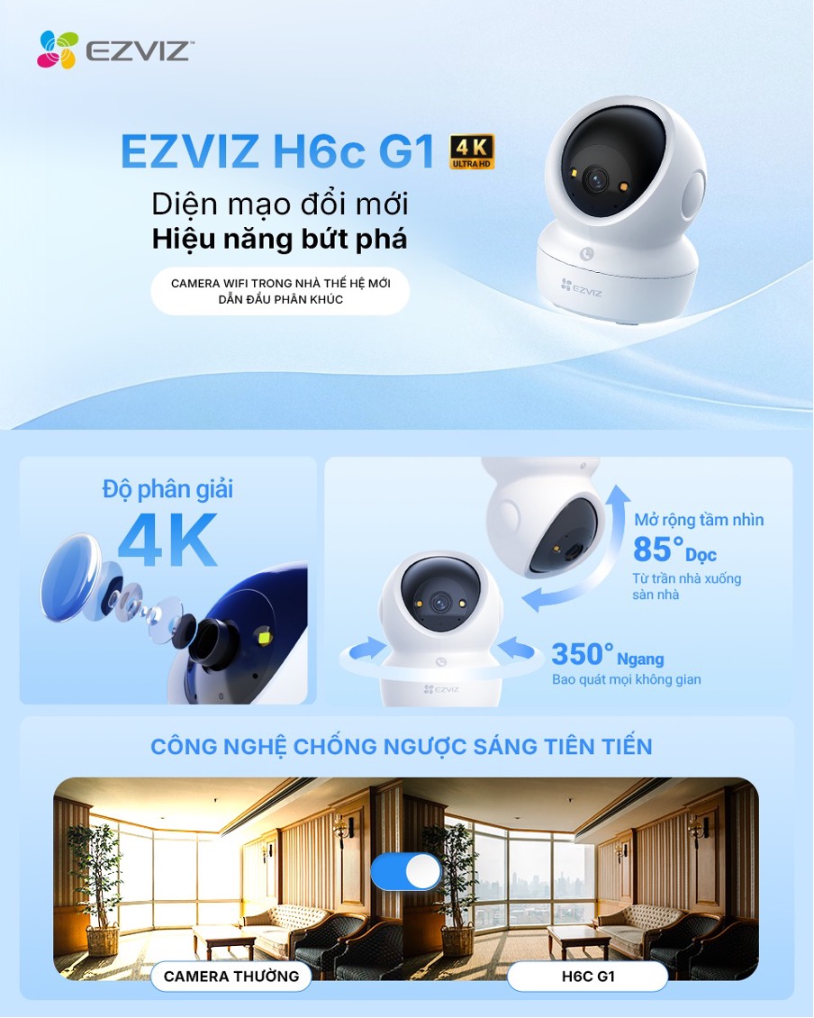 EZVIZ ra mắt phiên bản nâng cấp H6c G1 – giải pháp toàn diện cho cuộc sống hiện đại và kinh doanh thông minh